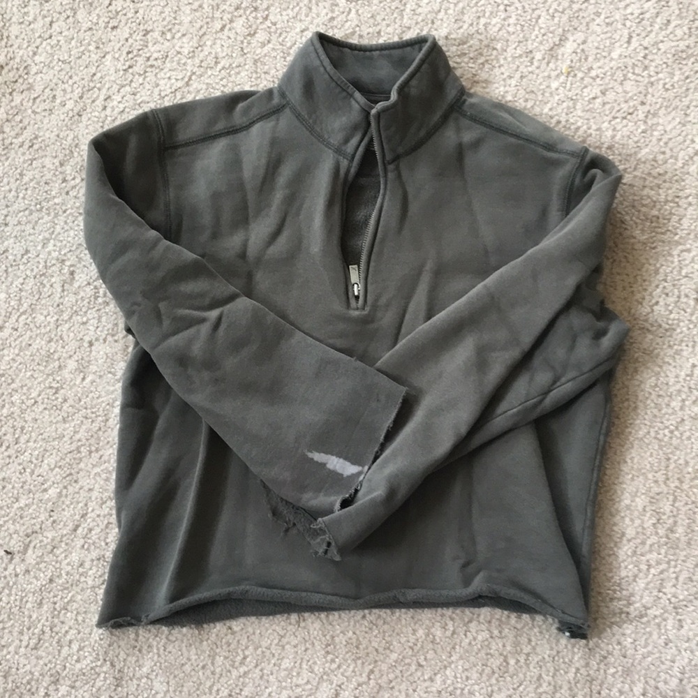 Cropped half zip jacket